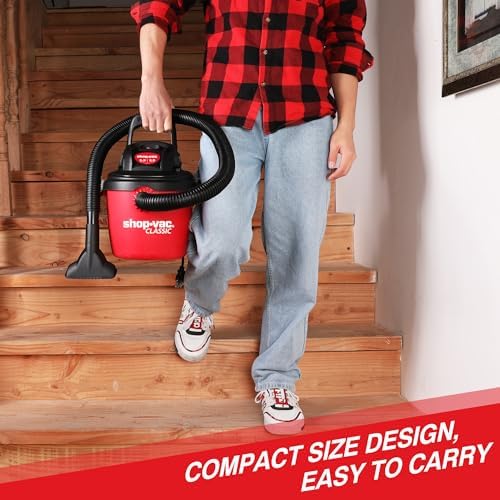 Shop-Vac 2.5 Gallon 2.5 Peak HP Wet/Dry Vacuum, Portable & Compact 2036000 - Image 4
