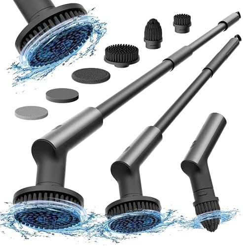 HOTO Cordless Electric Spin Scrubber, 6 Brush Heads, for Bathroom, Tile by HOTOTools