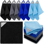 Magnetic Microfiber Cleaning Cloth, Blue, Grey, Black, 10 x 10 Inch, 8 Pcs by Gersoniel