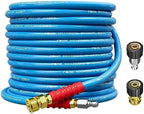 POHIR Pressure Washer Hose 50FT 3/8" 4800 PSI with Quick Connect & Adapters by POHIR