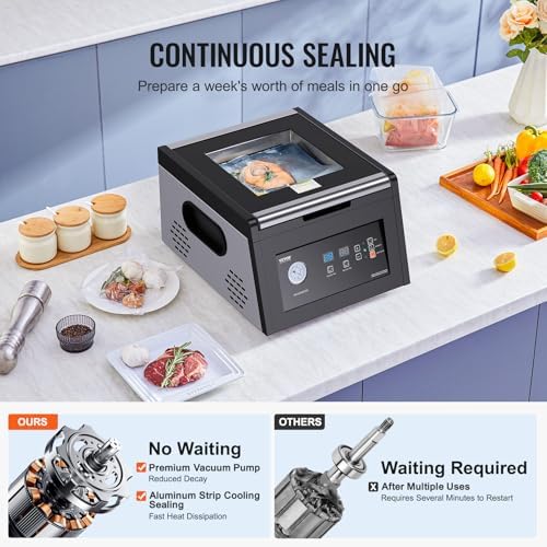 VEVOR Chamber Vacuum Sealer, 380W Pump Power, Sealing Bag Packing Machine - Image 3