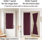 Vatge Front Doors Curtain - French Front Door Curtain for Glass/Kitchen/Bedroom Door, 1 Panel, W54 x L40, Burgundy - Image 4