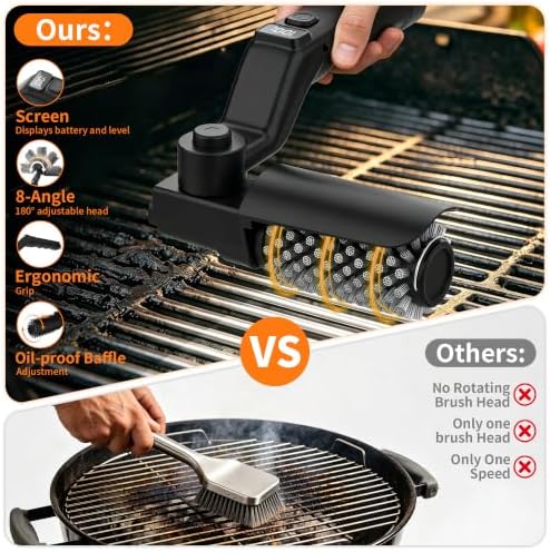Electric Grill Brush,Cordless BBQ Grill Cleaner with Display Screen - Image 6