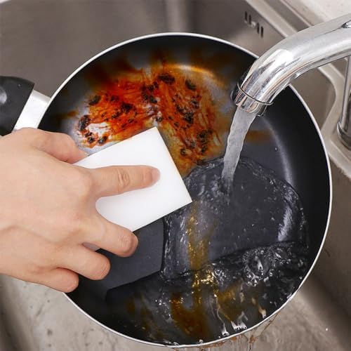 (50 Pack) Eraser Sponge SmilePowo Maigc Cleaning Sponge Eraser Melamine Sponges in Bulk Boat Eraser Multi Surface Scrubber Foam Cleaning Pads - Bathtub, Floor, Baseboard, Bathroom, Wall Cleaner - Image 2