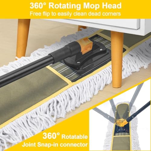 24" Commercial Dust Mop with 2 Replacement Mop Pads, 60.5 Inch - Image 3
