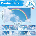 8 Pcs Fluorescent Light Covers with 80 Magnets Decorative for Classroom Ceiling Light 4 x 2 Feet Magnetic Light Covers Filter Easy Install for Office Hospitals & Home Drop Ceiling Supplies (Rainbow) - Image 2