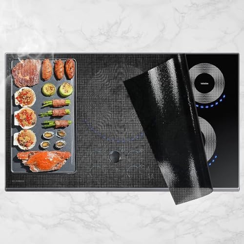 KitchenRaku Translucent Induction Cooktop Protector Mat, 21.2 x 35.4 in by KitchenRaku