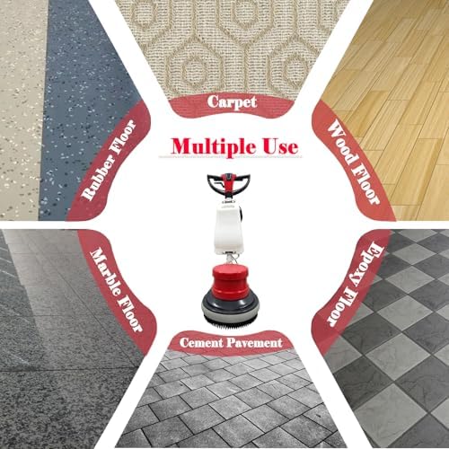 1500W Floor Buffer Polisher Machine 17" Floor Scrubber 154RPM Commercial Burnisher Buffer with 3.17 Gal Tank 110V - Image 5