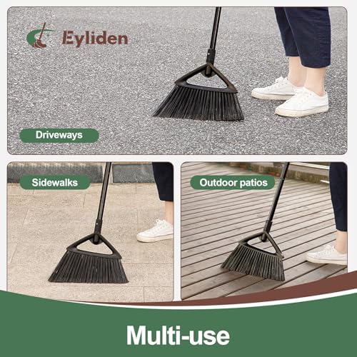 Eyliden Angle Broom with 57" Long Handle, Outdoor Indoor, Black - Image 3