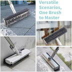 Floor Scrub Brush with Long Handle, 3 in 1 Scrape and Heavy-Duty Stiff Bristle Scrubber Brush for Cleaning Shower Bathroom, Patio, Garage, Kitchen, Wall and Deck (White, 2 Pack) - Image 4