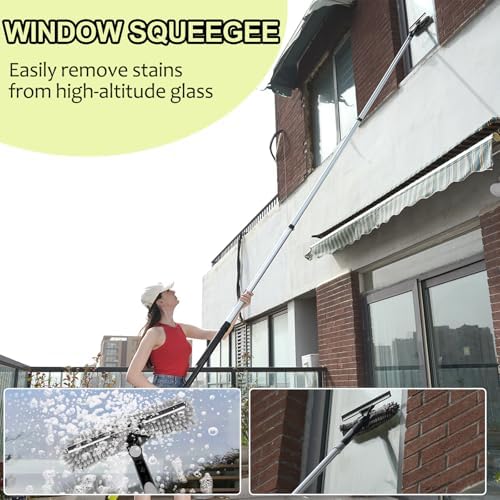 【Upgrade Anti Rotation 】 24ft High Reach Duster Kit,5-18ft Lightweight Aluminum Alloy Extension Rod,7-Piece Set,210° Steering Head Clean Various Angle,for Cleaning Ceiling,High Wall - Image 4
