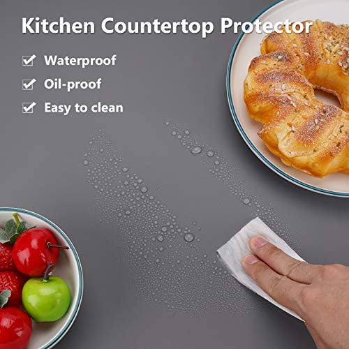 Gartful Extra Large Silicone Mats for Countertop, 28" by 20" Multipurpose Mat, Counter Table Protector, Desk Saver Pad, Placemat Nonstick Nonskid Heat-Resistant Pad, Dark Gray - Image 4