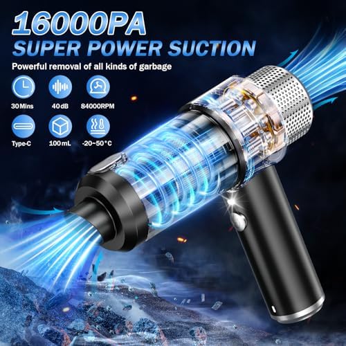 KMM Handheld Car Vacuum Cleaner, Hand Held Vacuum Cleaner & Air Duster - Image 3