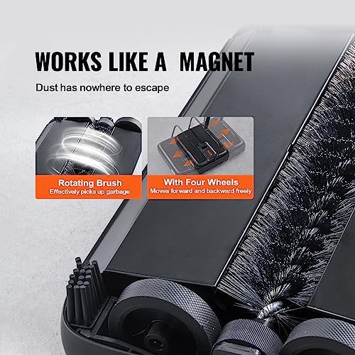 VEVOR Carpet Sweeper Manual, Floor Sweeper with 300 ml Dustbin Capacity Easy to Empty, for Home Office Carpets Pet Hair Dust, Black - Image 3