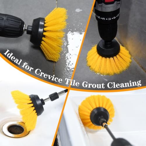 5pcs Drill Brush Attachment Set, for Tile Grout, Floor, Bathroom, Kitchen - Image 2
