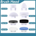 Dreazu - Replaceable Brush Heads - Scrubber Brush for Bathroom, Kitchen, Tile Grout, Bathtub, Shower, Sink, Toilet & Car Cleaning - Image 2