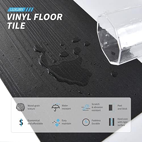 Art3d Wood Texture Peel and Stick Vinyl Floor Tiles, 36-Pack, Black - Image 4