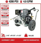 Simpson 4200 PSI Gas Pressure Washer, 4.0 GPM Commercial Power Washer, Honda Engine, 50' Hose, Aluminum Water Blaster Series, 49-State Compliant (ALWB60827) - Image 3