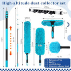 36 ft High Reach Duster Kit, 6 Attachments, Fan Cleaner, Blue - Image 2