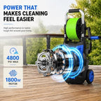 2026 New Electric Pressure Washer 4800 PSI 4.0GPM High Power Washer with 33ft Hose Reel,4 Nozzles and Foam Cannon for Cars/Home/Driveways/Patios/Fences, Blue - Image 3