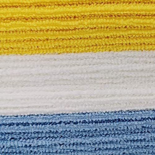 Amazon Basics Microfiber Cleaning Cloths, Ultra Absorbent, Lint Free, Streak Free, Non-Abrasive, Reusable and Washable, 16" x 12", Blue/White/Yellow, (Pack of 288) - Image 4