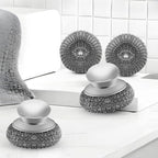 Stainless Steel Wool Scrubber with 2 Replacement Pads - Clean Metal Pans, Pots, Grills & More - Image 3