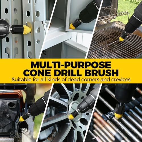 Holikme 6pcs Drill Brush Multi-Purpose & Grout Head,Crevice Cleaning Brush - Image 5