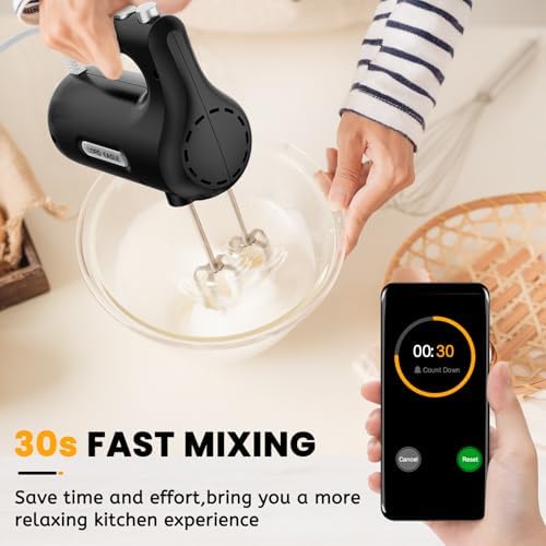Lord Eagle 5-Speed Small Hand Mixer Electric, 300W Compact Portable, Black - Image 5