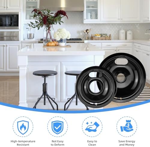 1 Large and 3 Small Stove Drip Pans for GE Electric Stove Top, Set of 4 - Image 6