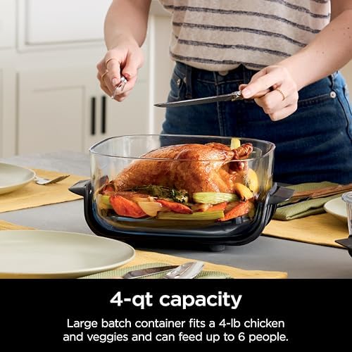 Ninja 4Qt CleanCrisp Glass Container with Storage Lid, Crispi, XSKSFN4QT - Image 2