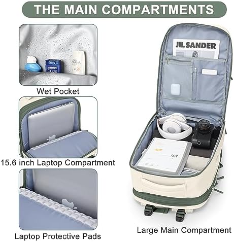 coofay Expandable Travel Backpack For Women Men Airline Approved Personal Item Backpack For Airlines Carry On Backpack Flight Approved Waterproof Backpack For Traveling On Airplane Travel Bag - Image 4