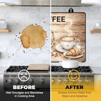 NYZE Stove Top Covers for Electric Stove for Kitchen (Retro Wood Coffee) - Image 5