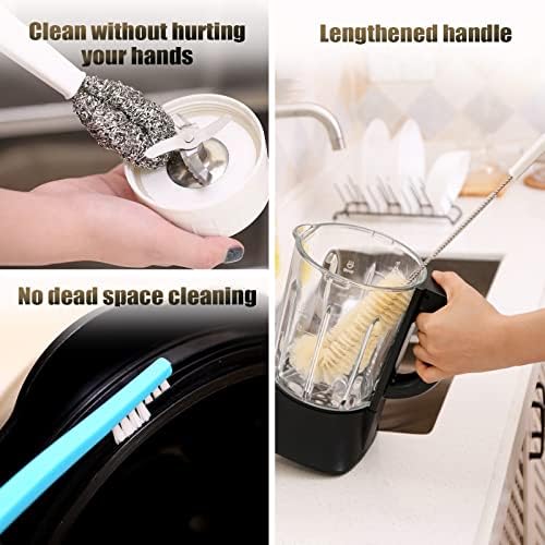 Portable Blender Cleaning Brush Set of 4, Long Handle Bottle Cleaning Brushes with Hanging Holes for Water Bottles, Blender Cups, Lids, Edges and Kitchen Cleanup - Image 3