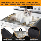 Multi-Design Stove Top Cover for Glass/Electric Stoves - 3-in-1 Heat-Resistant Protector Mat, Non-Slip Drying Rack 28"x20" (Peony, 28" L x 20" W) - Image 4