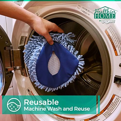 Chomp! Microfiber Mop Refill Pack: 5 Minute CleanWalls 2-pak Giant Noodle Blue Duster Reusable Washable, Window/Door Frame Cleaner and Baseboard Dusts - Dry Dusting Pads - Image 7