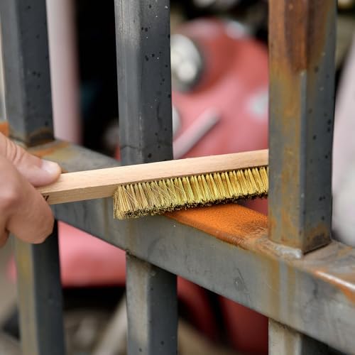 MAXMAN Brass Brush 10", 8 Rows 20 Bristles, Soft Brass for Rust Cleaner - Image 7