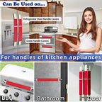 MRKG Refrigerator Door Handle Covers, Set of 4, Washable Without Fading or Cracking, Keep Your Kitchen Appliance Clean from Smudges, Drips, Food Stains, Oil. (Red) - Image 3