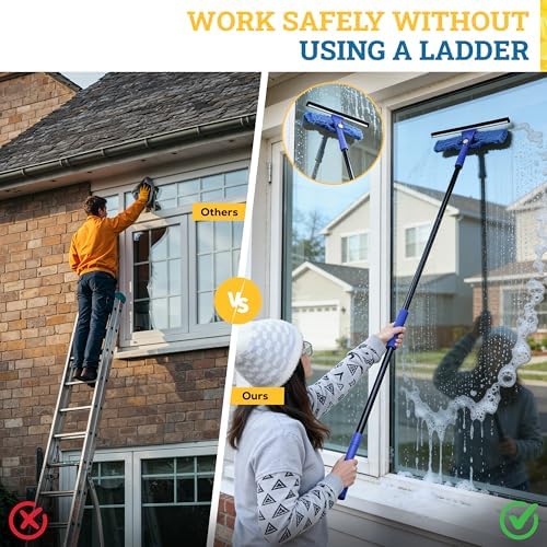 KLEEN HANDLER 2-in-1 Window Squeegee with 60” Extendable Pole - Image 6