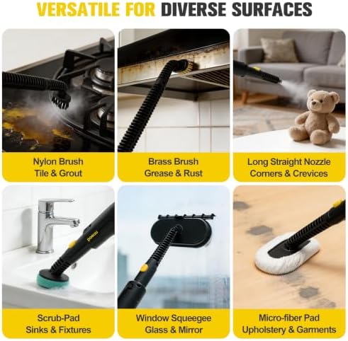 Steam Cleaner for Home, 10s Heat-Up,3 Level Adjustable Handle,1.69 Qt Tank - Image 5