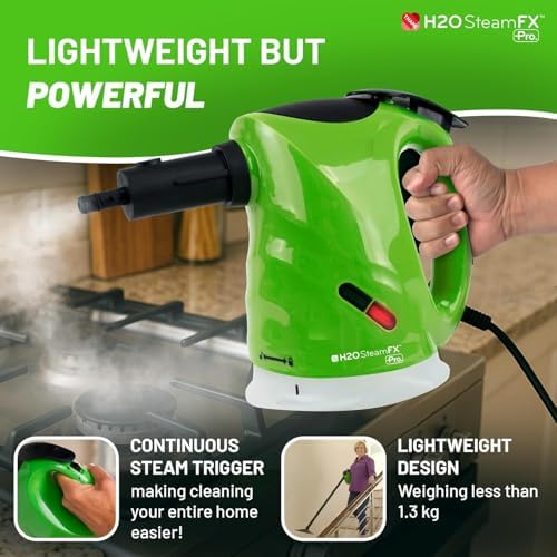 H2O Steam FX Pro Handheld Steam Cleaner | 5-in-1 Spot Cleaner & Floor Mop | Includes Extension Bars, Window & Garment Tools | Grout, Glass & Sealed Floors - Image 4