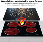 Multi-Design Stove Top Cover for Glass/Electric Stoves - 3-in-1 Heat-Resistant Protector Mat, Non-Slip Drying Rack 28"x20" (Tree of Life - Black, 28" L x 20" W) - Image 3