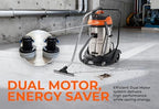 Industrial Wet/Dry Vacuum Cleaner | 2 Motors | 2000 Watt Power | 225 CFM | 21-Gallon Capacity JM773 - Image 4