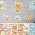 6pcs Classroom Inspirational Fluorescent Magnetic Light Cover,2x4 FT Groovy by Hallswl