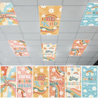 6pcs Classroom Inspirational Fluorescent Magnetic Light Cover,2x4 FT Groovy by Hallswl