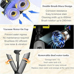 Commercial Self-Propelled Floor Scrubber Tile Polisher, 360° Rotating Cordless Carpet Extractor,43cm Dual-Brush Walk Behind Floor Scrubber Dryer, 36V Battery Grey - Image 6
