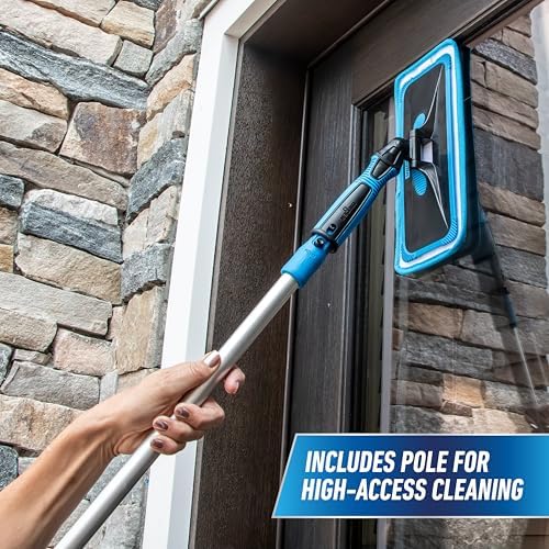 Unger Professional Indoor Window Cleaning Kit with 2' Pole — Swivel Head Pad Washer for Glass, Mirrors & Flat Surfaces, Streak-Free Results, 2 Reusable Microfiber Pads, Wet or Dry Use - Image 4