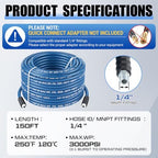 1 Pcs 1/4" X 150' Blue Carpet Cleaning Solution Hose, Regular - Image 2