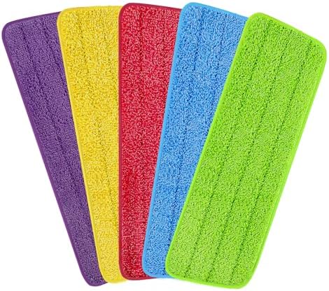 16.5 inch Reusable Mop Pads Microfiber Spray Mop Replacement Heads for Wet/Dry Mops Compatible with Bona Floor Care System (5 Pack) by H-Gamely