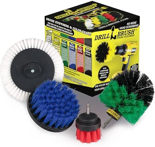 Drillbrush Wheel Cleaning Auto Scrubber Brush - Tile Grout Cleaner Tool by Drillbrush
