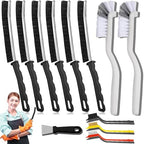 Crevice Cleaning Brush Set, Hard Bristle Gap Scrubber Tools for Bathroom Grout, Window Tracks & Shower Doors, Deep Cleaning Home Essentials & Practical Housewarming Gifts 12-Pack by LLQ